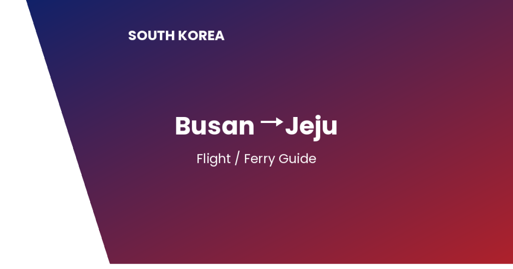 busan to jeju south korea
